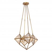  CH332421VBCR - Cairo 21-in Ribbed Glass/Vintage Brass 4 Lights Chandeliers