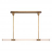  LP348148VBFR-UNV - Edwin 48-in Vintage Brass/Frosted Ribbed Glass LED Linear Pendant