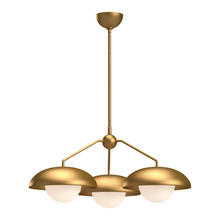  CH522328AGOP - Rubio 28-in Aged Gold/Opal Matte Glass 3 Lights Chandeliers