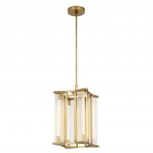  PD339415VBCR-UNV - Sabre 11-in Ribbed Glass/Vintage Brass LED Pendant