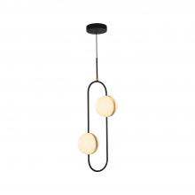  PD302002MBBG-UNV - Tagliato 2 Head Matte Black/Brushed Gold LED Pendant