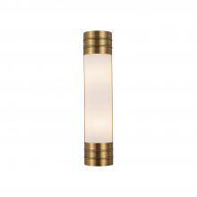  WV348218VBOP - Willard 18-in Vintage Brass/Opal Matte Glass 2 Lights Wall/Vanity