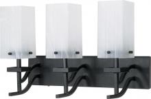  60/006 - 3-Light 20" Textured Black Wall Mounted Vanity Fixture with Alabaster Swirl Glass