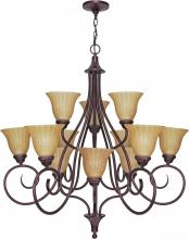  60/009 - Moulan; 12 Light; 36 in.; Chandelier; 3-Tier with Champagne Linen Washed Glass