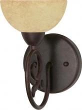  60/045 - 1-Light 6" Old Bronze Wall Mounted Vanity Fixture with Tuscan Suede Glass