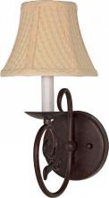  60/049 - 1-Light 7" Old Bronze Wall Sconce with Linen Waffle Shade