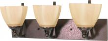  60/061 - 3-Light 22" Copper Bronze Wall Mounted Vanity Light Fixture with Champagne Washed Linen Glass