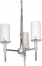  60/1067 - Jet; 3 Light; 18-1/4in.; Halogen Chandelier with Satin White Glass; Lamps Included