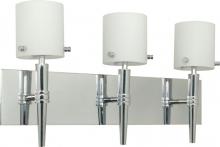  60/1073 - 3-Light Wall Mounted Vanity Light Fixture in Polished Chrome with White Opal Glass and (3) Halogen