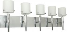  60/1075 - Jet - 5 Light - Halogen Wall - Vanity with Satin White Glass -Lamps Included