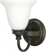  60/1104 - 1-Light Vanity Fixture in Rustic Bronze with White Satin Glass