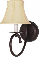  60/111 - 1-Light 6" Wall Sconce in Old Bronze Finish with Natural Linen Shade