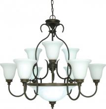  60/1111 - Bistro; 12 Light; 34 in.; Chandelier with Satin Opal White Glass