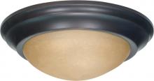  60/1281 - 1-Light Small Twist & Lock Flush Mount Ceiling Light Fixture in Mahogany Bronze Finish with