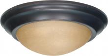  60/1283 - 3-Light Large Twist & Lock Flush Mount Ceiling Light Fixture in Mahogany Bronze Finish with