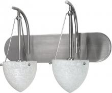  60/135 - 2-Light 18" Wall Mounted Vanity Fixture in Brushed Nickel Finish with Water Spot Glass