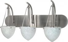 60/136 - 3-Light 24" Wall Mounted Vanity Fixture in Brushed Nickel Finish with Water Spot Glass