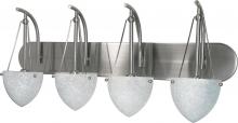  60/137 - 4-Light 30" Wall Mounted Vanity Fixture in Brushed Nickel Finish with Water Spot Glass