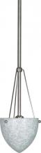  60/138 - 1-Light 6" Mini Pendant with Hang-Straight Canopy in Brushed Nickel Finish with Water Spot Glass