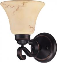  60/1412 - 1-Light Wall Mounted Vanity Light in Copper Espresso Finish with Honey Marble Glass Shade