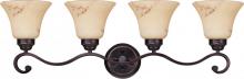  60/1415 - 4-Light Wall Mounted Vanity Light in Copper Espresso Finish with Honey Marble Glass Shades