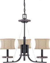  60/1441 - Madison; 3 Light; 22 in.; Chandelier with Fabric Shades