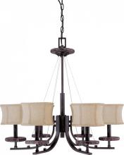  60/1442 - Madison; 6 Light; 28 in.; Chandelier with Fabric Shades