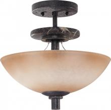  60/1445 - Madison; 3 Light; Semi-Flush Dome with Toffee Crunch Glass