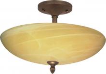  60/147 - 3-Light 16'' Semi Flush Mount Ceiling Light Fixture in Flemish Gold Finish with Gold Washed