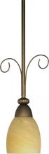  60/148 - 1-Light 9" Mini Pendant with Hang Straight Canopy in Flemish Gold Finish with Gold Washed