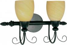  60/155 - 2-Light 18" Wall Mounted Vanity Light Fixture in Textured Black Finish with Gold Washed