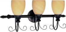  60/156 - Vanguard; 3 Light; 25 in.; Vanity with Gold Washed Alabaster Swirl Glass