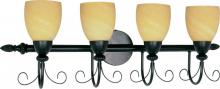  60/157 - Vanguard; 4 Light; 32 in.; Vanity with Gold Washed Alabaster Swirl Glass