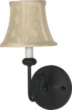  60/158 - 1-Light 6" Wall Sconce in Textured Black Finish with Ecru Shade