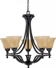  60/1722 - 5-Light Medium Chandelier in Mountain Lodge Finish with Toasted Honey Glass