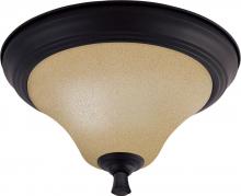  60/1725 - 2-Light Small Dome Flush Mount Ceiling Light Fixture in Mountain Lodge Finish with Toasted Honey