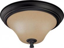  60/1726 - 2-Light Medium Dome Flush Mount Ceiling Light Fixture in Mountain Lodge Finish with Toasted Honey