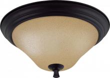  60/1728 - 2-Light Large Dome Flush Mount Ceiling Light Fixture in Mountain Lodge Finish with Toasted Honey