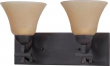 60/1734 - 2-Light Vanity Fixture in Mountain Lodge Finish with Toasted Honey Glass