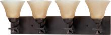  60/1736 - 4-Light Vanity Fixture in Mountain Lodge Finish with Toasted Honey Glass