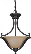  60/1737 - 2-Light Small Hanging Pendant Light Fixture in Mountain Lodge Finish with Toasted Honey Glass