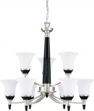  60/1743 - Keen; 9 Light; 2 Tier 26 in.; Chandelier with Satin White Glass