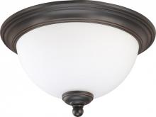  60/1784 - Glenwood; 2 Light; 11 in.; Flush Dome with Satin White Glass