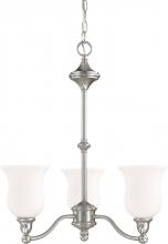  60/1801 - 3-Light Chandelier in Brush Nickel Finish and White Satin Glass