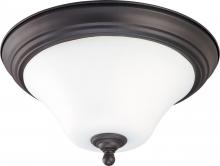 60/1844 - Dupont - 1 light Flush with Satin White Glass - Dark Chocolate Bronze Finish