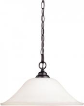  60/1849 - Dupont - 1 Light Hanging Dome with Satin White Glass - Dark Chocolate Bronze Finish