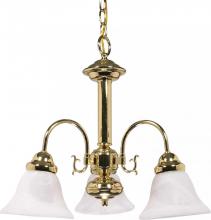  60/186 - Ballerina - 3 Light Chandelier with Alabaster Glass - Polished Brass Finish