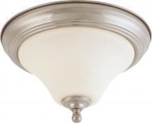  60/1904 - 1-Light Small Dome Flush Mount Ceiling Light in Brushed Nickel Finish with White Satin Glass and (1)