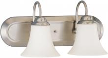  60/1913 - 2-Light Vanity Fixture in Brushed Nickel Finish with White Satin Glass and (2) 13W GU24 Bulbs