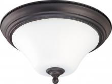  60/1926 - 2-Light Large Dome Flush Mount Ceiling Light in Dark Chocolate Bronze and White Satin Glass and (2)